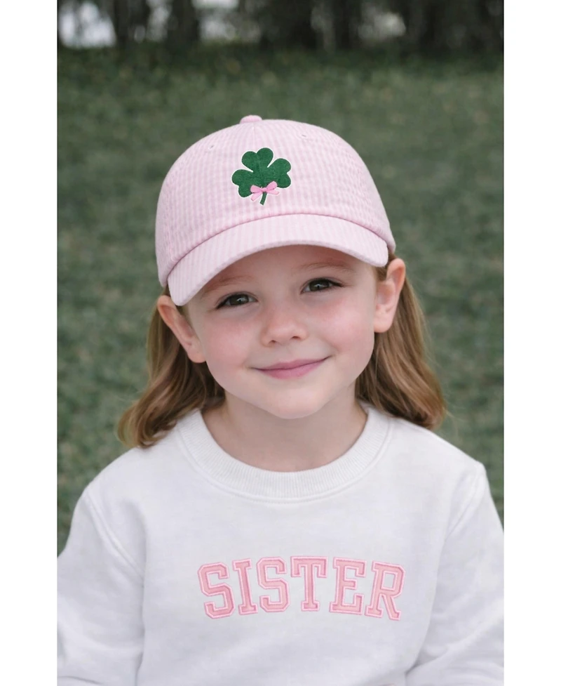 Bits & Bows Baby Girls Shamrock Bow Baseball Hat