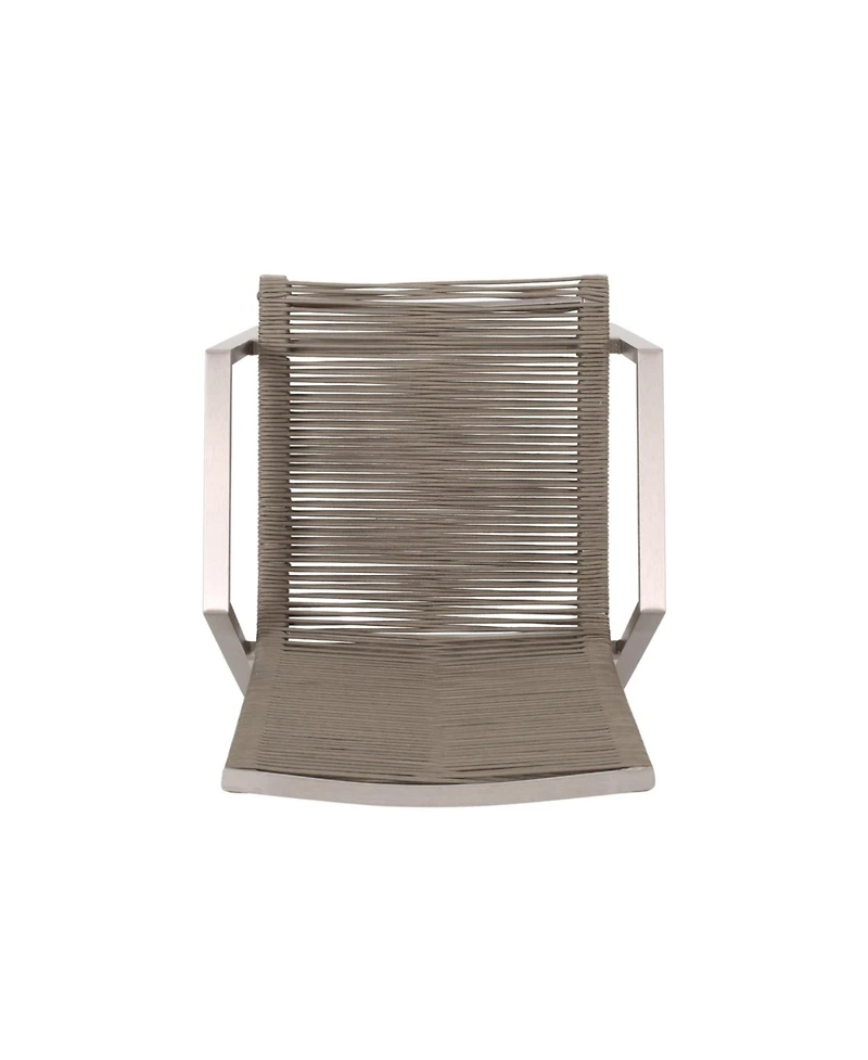 Streamdale Furniture Outdoor Modern Aluminum Dining Chair with Rope Seat