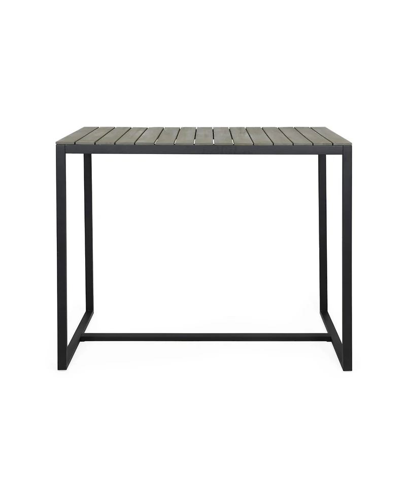 Streamdale Furniture Ernesto Acacia Wood Modern Industrial Outdoor Bar Table