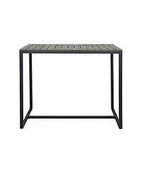 Streamdale Furniture Ernesto Acacia Wood Modern Industrial Outdoor Bar Table