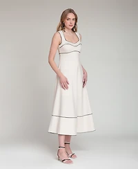 Avec Les Filles Women's Sweetheart Neck Midi Dress