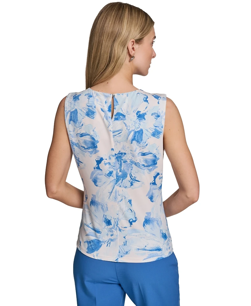Calvin Klein Women's Pleated Crew Neck Camisole Top