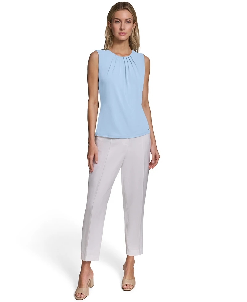 Calvin Klein Women's Pleated Crew Neck Cami Top