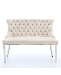 Streamdale Furniture Streamdale Velvet Double Dining Loveseat Bench, 2-Seat Tufted Bench w/Handmade Buttons