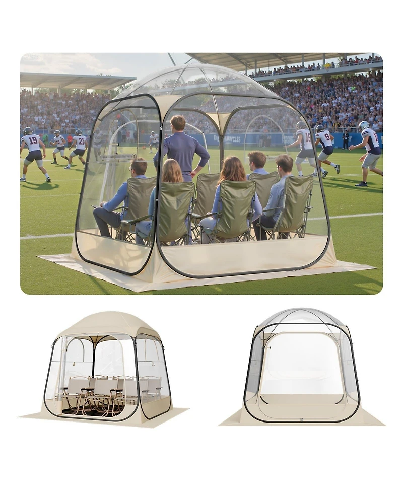 Mecale Pop-Up Sports Bubble Tent for 2–4 People with Floor Mat and Cover