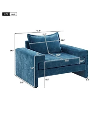 Streamdale Furniture Chenille Upholstered Armchair with Wide Armrests