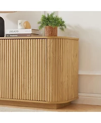 Streamdale Furniture Sideboard Storage Cabinet with Wave Pattern, 64"W x 15"D x 24"H.