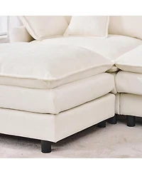 Streamdale Furniture 101.9" 3-seater cashmere sofa w/ movable footstool, modular.