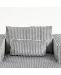 Streamdale Furniture Luxury Corduroy Sofa with Ottoman - Modern & Comfortable