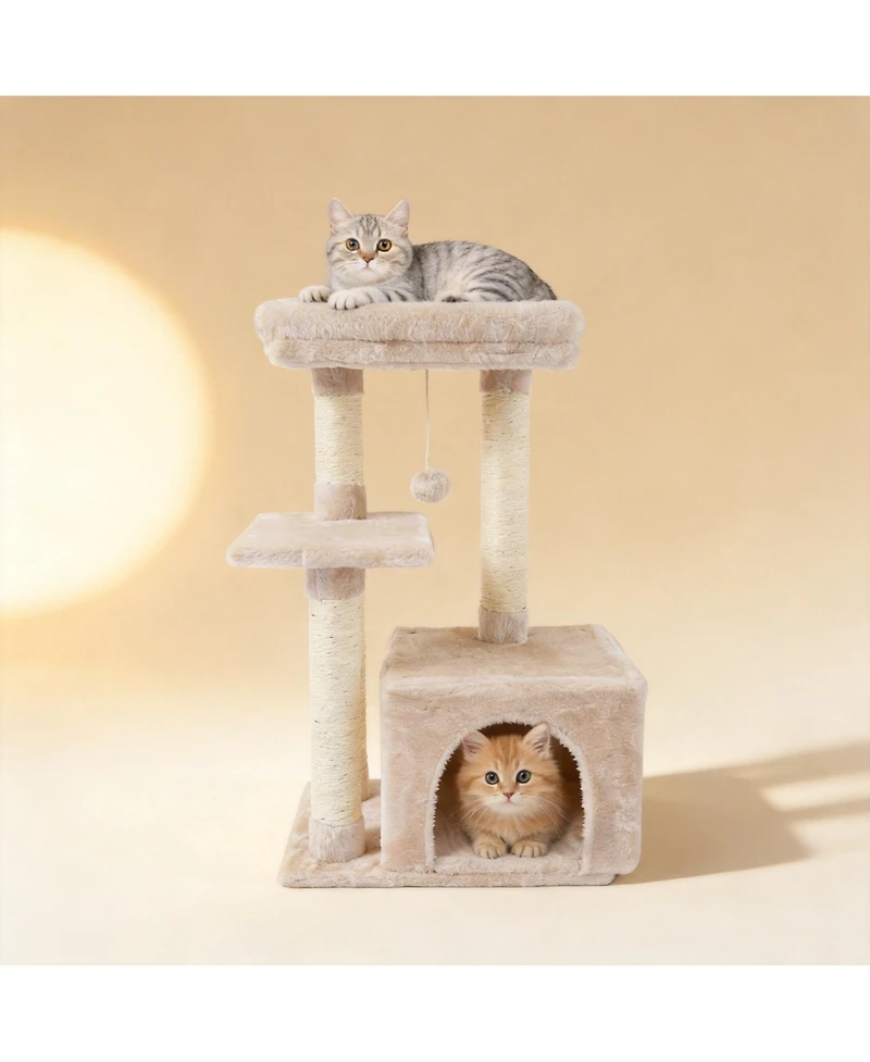 Aronkl Cat Tree Kitten Tower Indoor Condo Sisal Posts Jump Platform Activity Center Play House