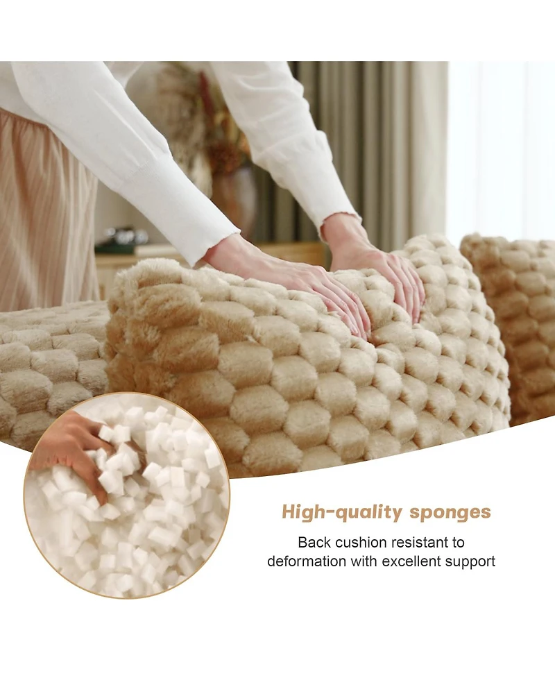 Streamdale Furniture Streamdale Modern L-Shaped Modular Sectional Sofa, Flannelette, Oversized 3-Seater, Movable Ottoman