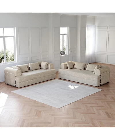 Streamdale Furniture Streamdale Convertible Sleeper Sofa Bed with Pillow & Side Pocket, Chenille Folding Mattress Couch