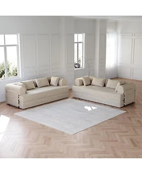 Streamdale Furniture Streamdale Convertible Sleeper Sofa Bed with Pillow & Side Pocket, Chenille Folding Mattress Couch