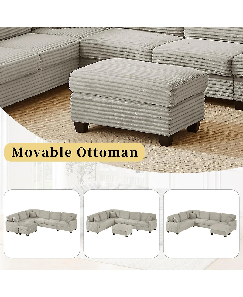 Streamdale Furniture Streamdale U-shaped Sectional Sofa with Ottoman & Storage