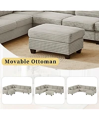 Streamdale Furniture Streamdale U-shaped Sectional Sofa with Ottoman & Storage