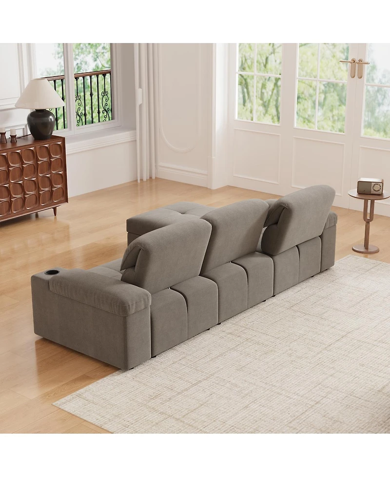 Streamdale Furniture Streamdale Modern L-shaped sectional sofa, 105-inch cloud sofa with adjustable backrest and ottoman