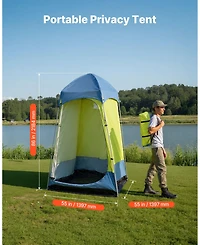 Mecale 1-Room Camping Shower Tent Privacy Shelter with Stakes and Carry Bag