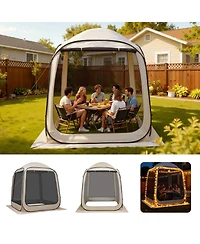 Mecale 6 x 6 Ft Pop-Up Screen House Tent for 4-6 People with Carry Bag