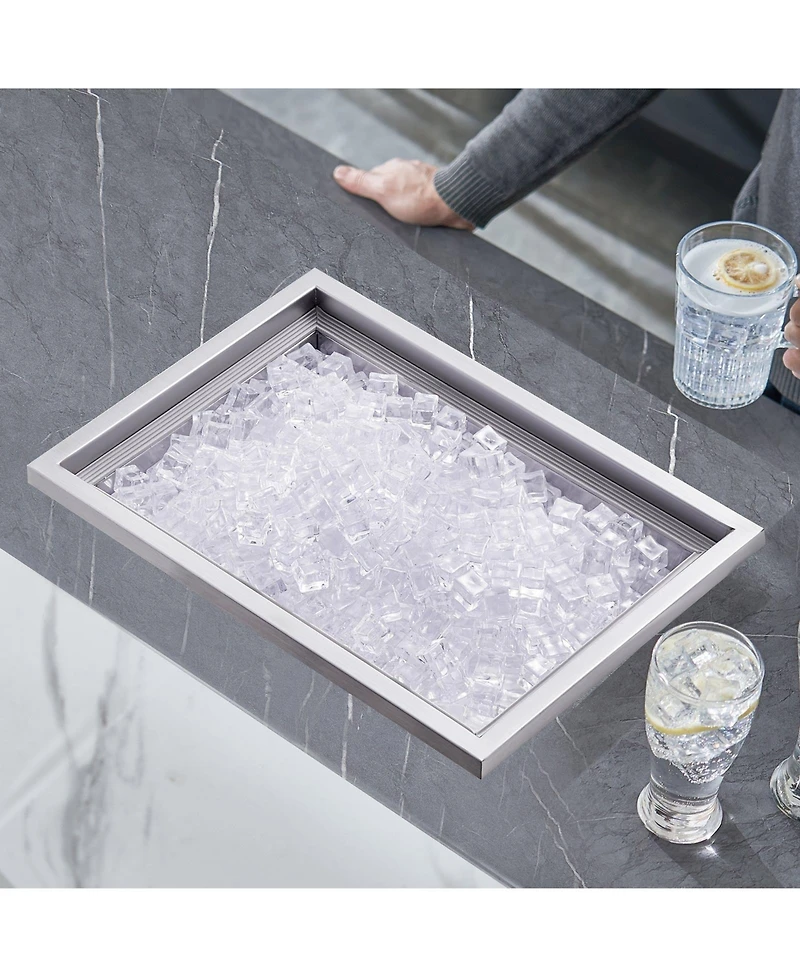 Mecale 20 x 14 x 12 Inch Drop-In Stainless Steel Ice Chest, 40 Qt with Lid