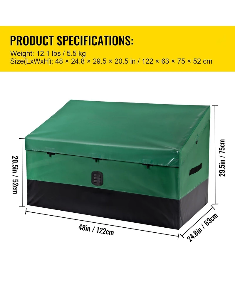 Mecale 100 Gallon Outdoor Storage Deck Box with Galvanized Frame