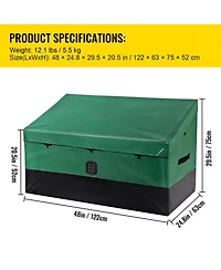 Mecale 100 Gallon Outdoor Storage Deck Box with Galvanized Frame