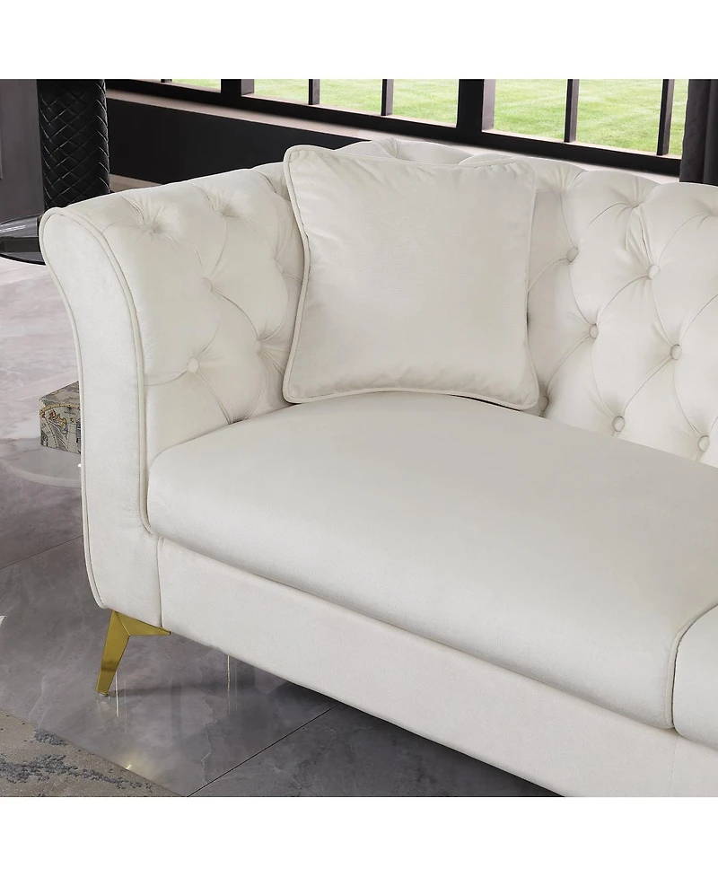 Streamdale Furniture Streamdale Chesterfield Stanford Sofa, Tufted, Wrinkled Fabric, Loverseater