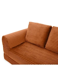 Streamdale Furniture 2-in-1 Folding Convertible Sofa Bed, Modern Corduroy Sleeper Couch with 2 Pillows,