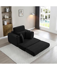 Streamdale Furniture 52.4" Boneless Chaise Lounge Indoor Oversized Cloud-Like Cozy Modular 3-in-1 Sofa Bed