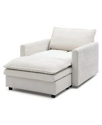 Streamdale Furniture Chenille Sofa Bed, Cozy Lounge Chair with Ottoman 1-Seat