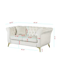 Streamdale Furniture Chesterfield Stanford Sofa, Tufted, Wrinkled Fabric, Lover seater