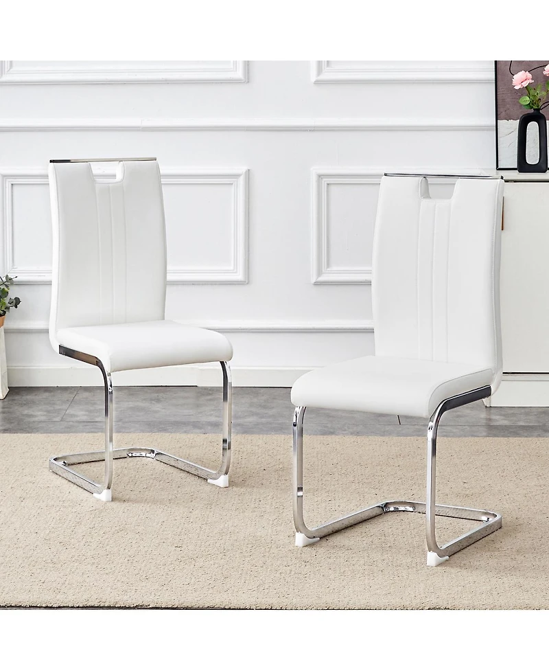 Streamdale Furniture Set of 2 Pu bow-shaped chairs
