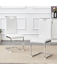 Streamdale Furniture Set of 2 Pu bow-shaped chairs