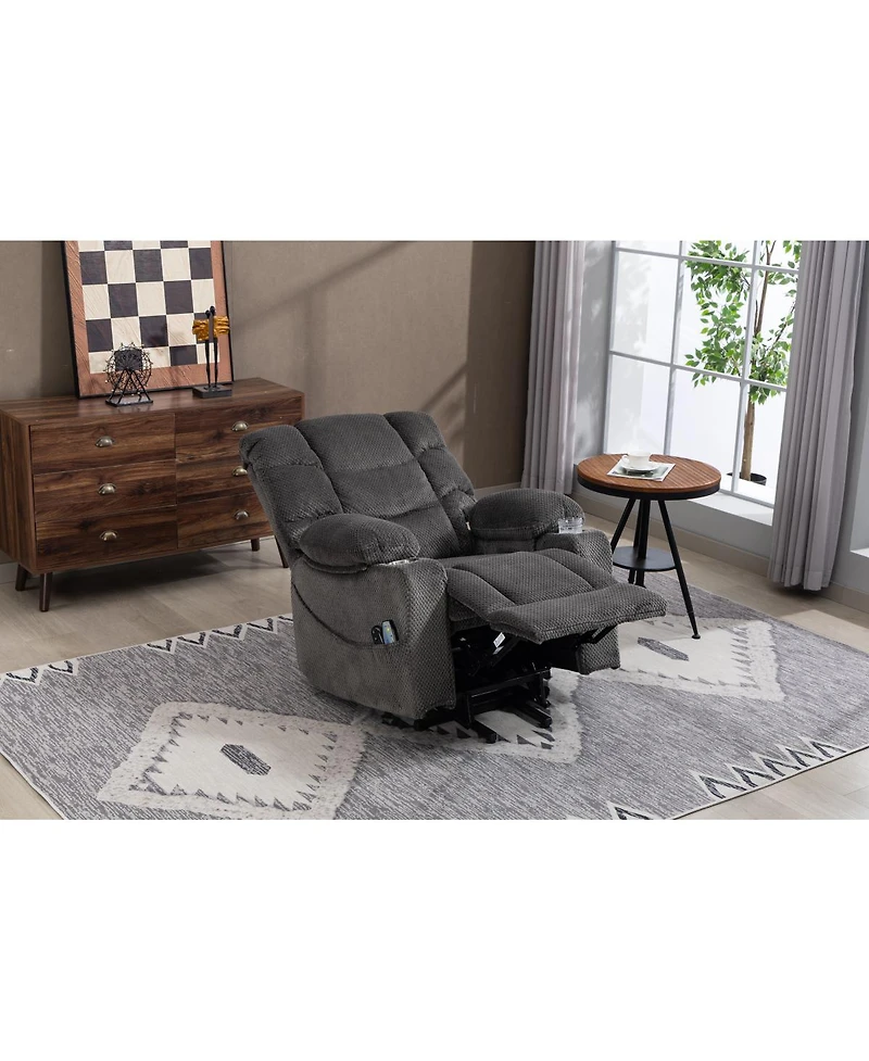 Streamdale Furniture Ultra-wide electric lounge chair with massage, heating, and standing function