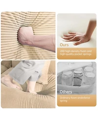 Streamdale Furniture Streamdale 92" Oversized Cloud Modular L-Shape Sectional Couch with Ottoman