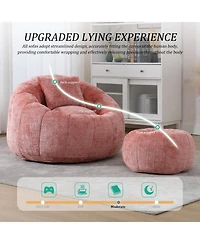 Streamdale Furniture Modern Bean Bag Chair with Ottoman for Adults