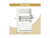 Slickblue Shoe Storage Cabinet with 2 Flip Drawers & Adjustable Shelves