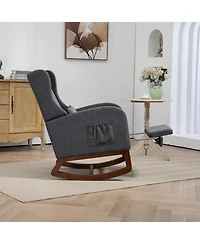 Streamdale Furniture Modern Rocking Chair with Footrest