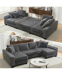 Streamdale Furniture 114" U-Shaped Sleeper Sofa Bed