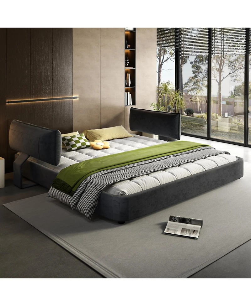 Streamdale Furniture King Size Cloud Bed Frame with Oversized Padded Headboard