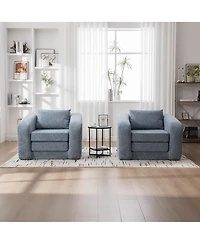 Streamdale Furniture Convertible Chenille Sofa Bed with Pillow - Single Seater