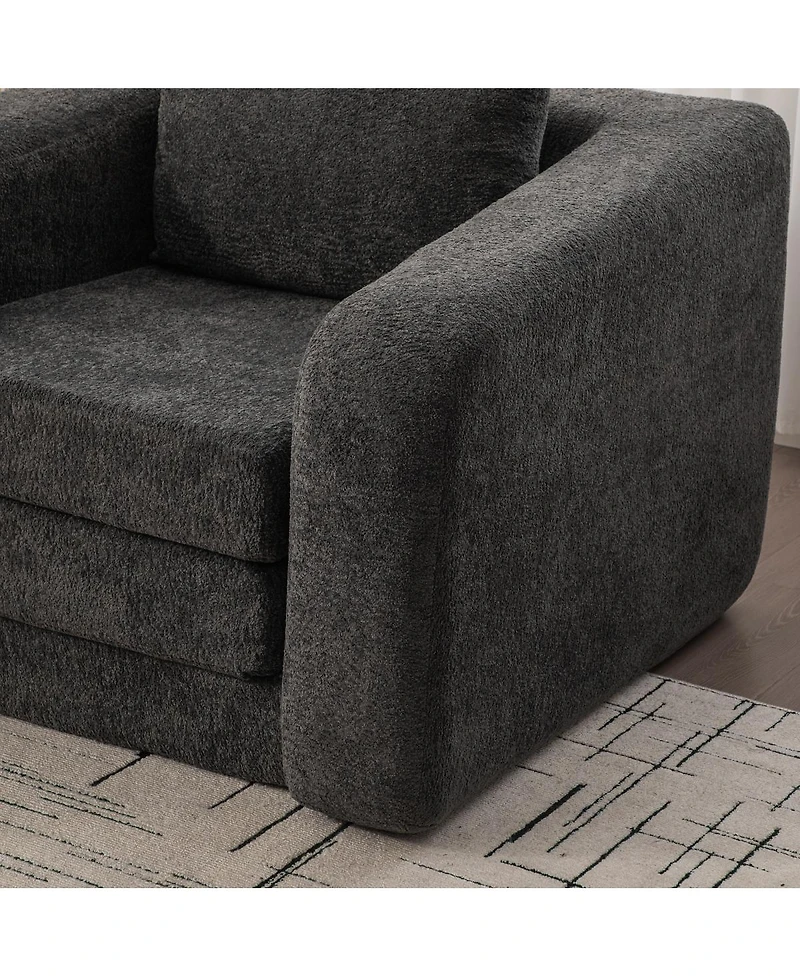 Streamdale Furniture Convertible Chenille Sofa Bed with Pillow