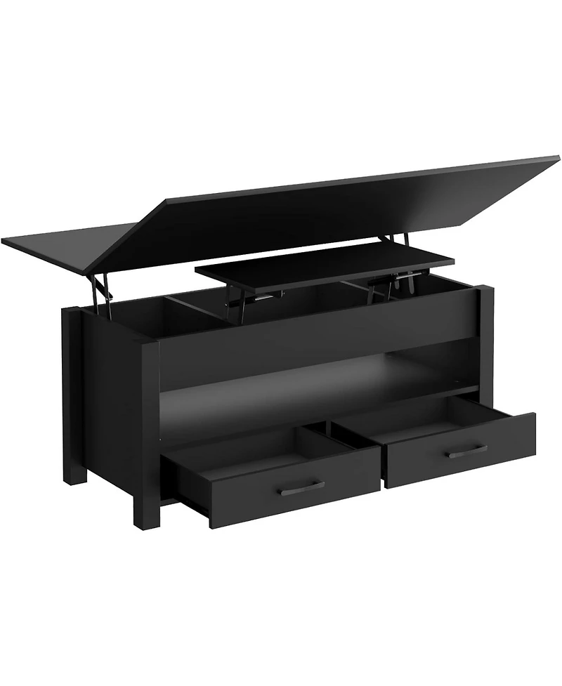 gaomon 40" Convertible Lift-Top Coffee Table with Hidden Compartment and Drawers