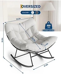 gaomon Grand Patio Rocking Chair Outdoor, Rocking Chair, Oversized Lounge Chair with Sturdy Metal Frame, Patio Rattan Egg Rocker