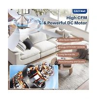 52-inch Modern Sand Nickel 5-Blade Ceiling Fan with Remote Control and Led Light