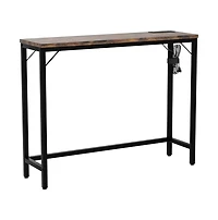 gaomon 39.3" Narrow Console Table with Built-In Charging Station and Storage