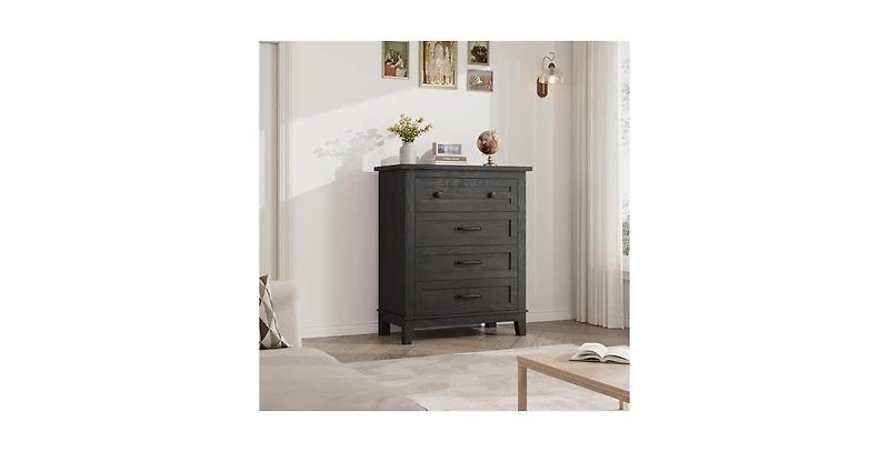 gaomon 4 Dresser for Bedroom, 34.8" Tall Vertical Drawer Dresser with Large Storage