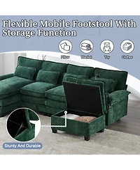 Streamdale Furniture 106" U-Shape Sectional Sofa Cloud Couch, Chenille