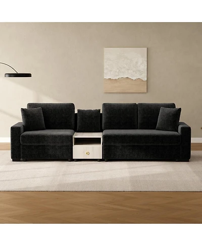 Streamdale Furniture Modern 111.8" Modular Upholstered 3-Seater Sofa Couch with Storage