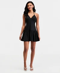 Bar Iii Women's Linen-Blend Drop-Waist Mini Dress, Macy's Exclusive