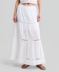 And Now This Women's Cotton Tiered Pull-On Maxi Skirt
